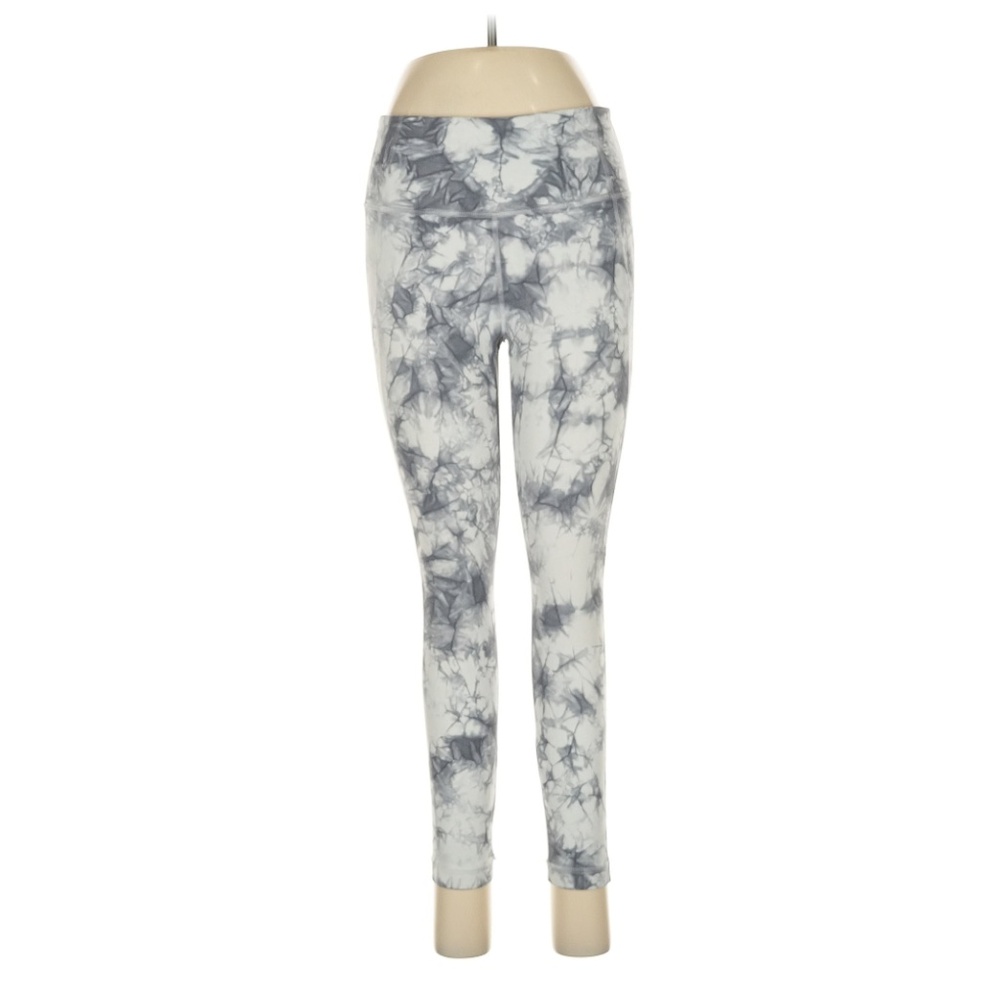 Athleta 2/3 Tie Dye Leggings- Gray- Medium Tall